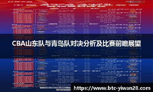 CBA山东队与青岛队对决分析及比赛前瞻展望
